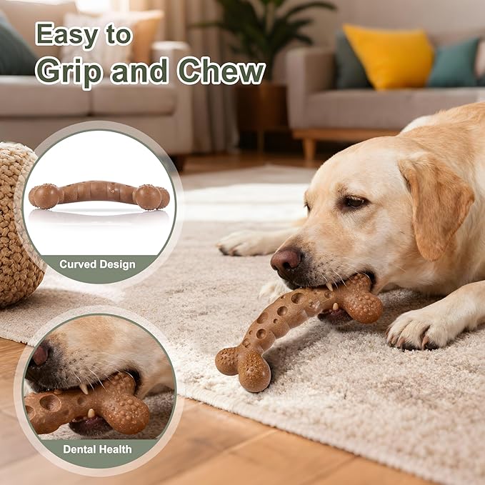 Dog Chew Toy for Aggressive Chewers Chicken Flavored Indestructible Dog Bone Toys for Medium Large Breed to Keep Them Busy
