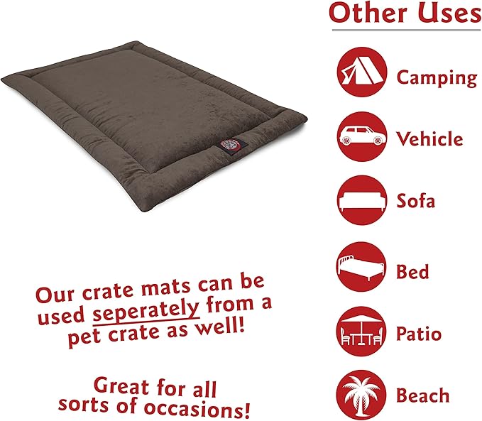 Majestic Pet Dog Crate Mat - Machine Washable Soft Plush Pet Bed Pad for Crates & Kennels, USA Crafted, 24"x18" Villa Storm