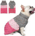 KYEESE Dog Sweater Color Block with Fuzzy Thread Knitted Turtleneck Dog Knitwear with dots in a Variety of Colors for Medium Dogs Fall Winter Dogs Clothes, Pink, XXL