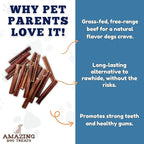 Amazing Dog Treats - 6 Inch Medium Size Bully Sticks (40 Count) - Bulk Bully Sticks for Dogs - No Hide Bully Stick Dog Bones