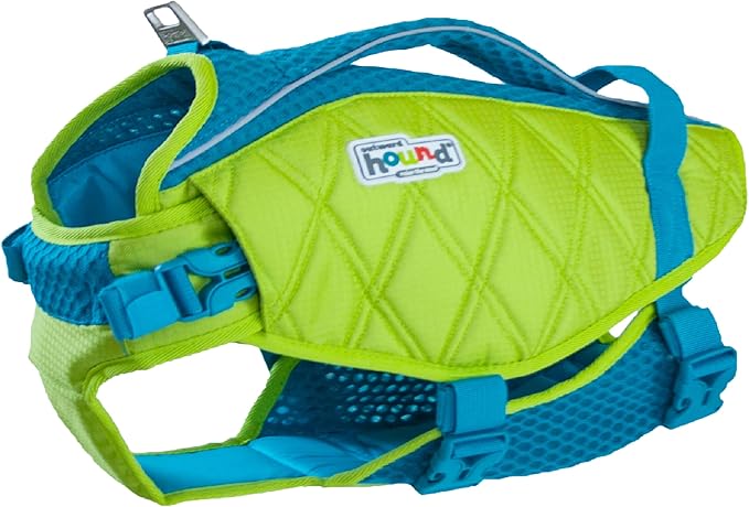 Outward Hound Standley Sport Dog Life Jacket, High-Performance Ripstop Dog Life Vest for Swimming, Boating, and Water Safety, Large, Green
