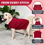 2 Pack Dog Sweaters for Big Dogs Turtleneck Pullover Cable Knit Large Size Stretch Clothes Pitbull Labrador Bulldog Doberman Boy Girl Pets Winter Clothes (XL, Red & Green)