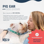 Big Lu – Pig Ear Dog Chews, 12 Count, All-Natural Single-Ingredient Pork Treats, Easily Digestible, Supports Joint Health with Glucosamine and Chondroitin