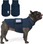 cyeollo Small Dog Sweater, Soft Fleece Sweaters Turtleneck Doggy Sweatshirt Warm Fall Winter Vest Stretchy Pet Clothes for Puppy Soft Doggie Coat Girl & Boy, Navy S
