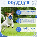 Soulchen 25 Pcs Wedding Favor Tennis Balls for Dogs 2.5 Inch with Love Paw Print Design Navy Blue Dog Toys Balls with Black Mesh Bag for Pet Training Exercise Fetch
