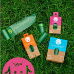 Woofpanion Improved Dog Poop Bags - Extra Strong Leak Proof Waste Bags Made from Recycled Plastic Unscented Refill Rolls for Easy Cleanup 18 rolls | 270 bags