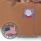 Majestic Pet 32 Inch Bagel Calming Dog Bed Washable – Cozy Soft Round Pet Bed with Spine Support for Dogs to Rest their Head - Fluffy Donut Puppy Bed 32x23x7 (Inch) - Medium – Khaki