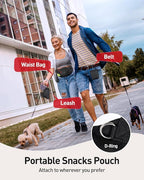 AGPTEK Dog Walking Fanny Pack, Large Capacity Dog Training Treat Pouch, Waist Bag with Removable Snack Pouch, Water Holder, Poop Bag Dispenser, Waterproof Zipper, Adjustable Strap, Black