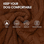 IECOii XL Dog Sweater Dress for Large Dogs Girl, Cable Knit Winter Dress for Female Dogs, Caramel,XLarge, Soft Girl Dog Sweater with Tartan Plaid Skirt Cute Turtleneck Knitwear for Cold Weather