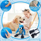 Muscle Wolf Dog Toy – Durable Plush with Rubber Chest & Rope Legs, Squeaky Tug Toy for Medium & Large Dogs, Built for Tough Play, 14.1 Inch Interactive Chew Toy