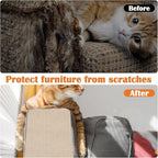 Cat Scratch Furniture Protector - 138" x 17" Trimmable Self-Adhesive Cats Claws Scratch Pads, DIY Cat Climbing Couch Protector for Scratch Post Cat Tree Replacement Indoor (Khaki)