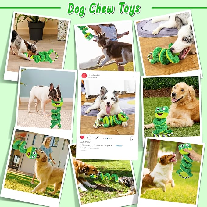 VIWIK Interactive Plush Squeaky Toys for Large, Medium, Small Dogs - Smart Breed Puppy Toys for Boredom, Tug of War, Teething