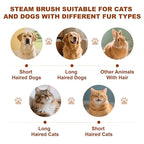 Cat Steam Brush for Indoor Cats, Dog Brush for Shedding, Spritz Defur Comb for Short & Long Hair, Pet Spray Hair Removal Comb, USB Rechargeable Grooming Supplies Steam Brush for All Pets (White)