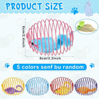 Jecery 5 Pcs Halloween Cat Spring Balls Toys Stretchable Rolling Balls Colorful Playful Coils Interactive Spring Action Toy Caged Rats for Kitten Cat Pet Supplies(Catnip Rats,Multicolor,5 Pcs)