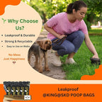 Dog Poop Bags, 20 Rolls (300 Bags) Value Pack Dispenser, Walking and Training Puppy Accessories, Hands-Free Carrier, Supports Small, Medium, Large Breeds. Committed to Give Back to Charity