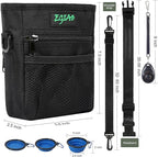 Dog Treat Pouch with Collapsible Dog Bowl, Training Clicker and Poop Bags, Treat Pouches for Pet Training, Built-in Poop Bag Dispenser, Waist Belt Clip, Puppy Treat Pouch Magnetic Closure - Black