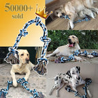 Dog Toys for Aggressive Chewers Tough Rope Chew Toys for Large and Medium Dog 3 Feet 5 Knots Indestructible Cotton Rope for Large Breed Dog Tug of War Dog Toy Teeth Cleaning