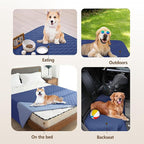 gogobunny 100% Double Sided Waterproof Dog Blanket Soft Pet Bed Cover Reversible Protect Furniture Couch Sofa Car for Puppy Cat Kids (Dark Navy/Light Navy, 30x80 Inch (Pack of 1))