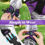 rabbitgoo Cat Harness and Leash Set for Walking Escape Proof, Adjustable Soft Kittens Vest with Reflective Strip for Cats, Comfortable Outdoor Vest, Purple, L