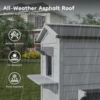Outdoor Cat House, 2-Story Feral Cat Shelter with Weatherproof Roof for Winter, Weatherproof Wooden Cats House with Escape Doors