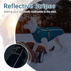 PUMYPOREITY Winter Fleece Coat for Small Dogs, Reflective Dog Jacket with Harness Built in, Waterproof Warm Coat for Dogs, Cold Weather Coats for Outdoor, Therma Windproof Pet Snowsuit, Blue, S