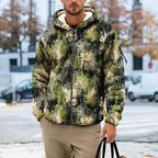 Men's Camouflage Hunting Fleece Lined Hoodie Camo Jackets Zip Up Long Sleeve Casual Winter Coats Hood Outerwear