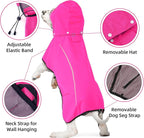 Mile High Life Dog Raincoat, Adjustable Waterproof Pet Rain Jacket, Reflective Hooded Poncho for Small Medium Large Dogs, Lightweight Breathable Pet Rain Coat (Hot Pink,M Chest 22"-28")