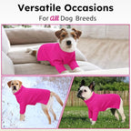 Queenmore Dog Sweaters for Medium Dogs Girl, Waffle Knit Dog Sweater with Long Sleeve, Doggie Kintsweaters, Cat Christmas Sweaters, Fuchsia M