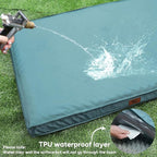 Outdoor Dog Bed for Small Dogs & Cats, Waterproof Dog Crate Mat Orthopedic Egg Crate Foam with Washable Removable Oxford Cover, Light Blue