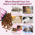 Omega 3 for Cats - 500 Skin & Coat Health Crunchy & Creamy Chews with Omega 3, Biotin & Vitamin E for Healthy Skin, Shiny Fur, Cat Supplements & Vitamins -Chicken Flavor