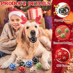 Civaner 18 Pcs Christmas Squeaky Tennis Balls for Dogs 2.5 Inch Bulk Dog Toys Ball for Small Medium Large Dogs Puppy Chew Teething Toy Interactive Training Xmas Gifts Stocking Stuffers (Candy)