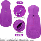 EXPAWLORER Dog Hoodie Fleece Sweater Vest, Hooded Dog Sweatshirt Fall Winter Pet Clothes with Leash Hole, Sleeveless Warm Cozy Puppy Clothing for Cat Small Medium Large Dogs Girl Boy, Purple XXL