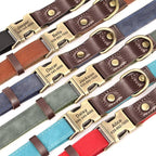 Didog Soft PU Leather Dog Collars for Medium Dogs,Classic Adjustable Dog Collars with Quick Release Metal Buckle,Easy Clean and Comfortable with Nylon Lining,Denim Blue,M Neck 13-19"