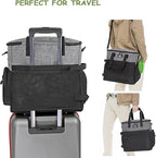 WOLT Dog Travel Bag Dog Bag for Traveling and Supplies with 2 Collapsible Bowls, 2 Food Containers, 1 Place Mat, Grey