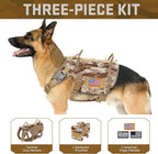 Forestpaw Dog Harness Medium Sized,Tactical Dog Harness with Handle,No Pull Military Style Service Dog Vest with Pockets Adjustable for Medium Large Dogs,Camouflage Brown,Chest 21.5-45"