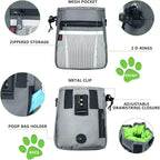 Dog Treat Pouch - 3 Ways to Wear Treat Pouches for Pet Training and 2 Pieces Clicker Taining for Dogs, Dog Training Treat Pouch Bag and Dog Clicker for Training with Waist Belt Shoulder Strap - Grey