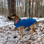 Gooby Zip Up Fleece Dog Sweater - Blue, X-Large - Warm Pullover Fleece Step-in Dog Jacket with Dual D Ring Leash for Small to Medium Dogs