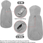 EXPAWLORER Dog Hoodie Fleece Sweater Vest, Hooded Dog Sweatshirt Fall Winter Pet Clothes with Leash Hole, Sleeveless Warm Cozy Puppy Clothing for Cat Small Medium Large Dogs Girl Boy, Grey XL