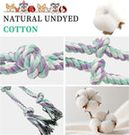 Dog Rope Toys for Large/Medium Aggressive Chewers, Tough Cotton Chew Toy, 3 Feet 5 Knots Indestructible, Tug of War Dog Pull Rope Teeth Cleaning(5 Knots-19.5Inch)