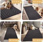 Tindbea Dog Mat for Muddy Paws,Absorbs Moisture Dirt Non-Slip Washable Mud Mat for Dogs,Soft Rubber Backing Front Inside Pet Rug for Entryway, Mud Dog Paws, Patio(24"x59",Charcoal)