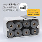 SVD.PET Dog Poop Bag Holder Dispenser, Wall mount or Tabletop, Holds 8 Rolls of Waste Bags, Indoor/Outdoor Use