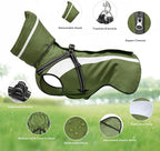 Mosucoirl Dog Raincoat Waterproof Raincoats for Dog Reflective Dogs Rain Jackets with Hood Hoodie Pet Rain Poncho Coat for Small Medium Large Dogs Puppies S-XXL (Green, M)