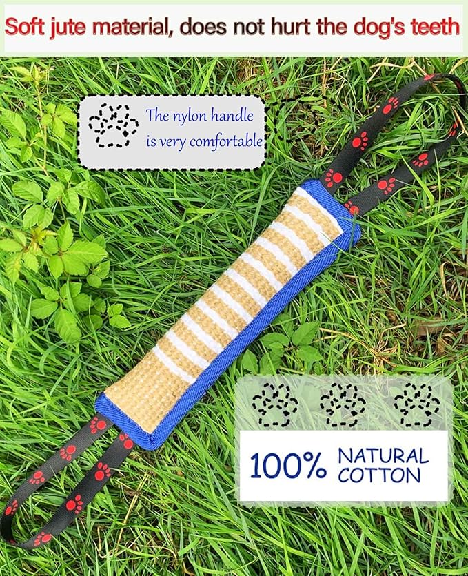 Clysoru Dog Tug Toy Dog Tough Jute Bite Pillow Lasting Training Equipment Puppy to Large Dogs Interactive Toy for Large and Small