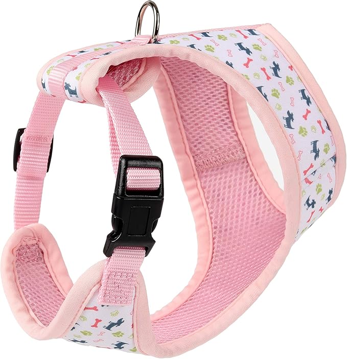 Mile High Life Step in Dog Harness for Small Dogs No Pull, Easy Get on Air Mesh Vest Harness, Adjustable Easy Closures Both Neck and Chest (Pink, S Chest 13.1"-19.6")