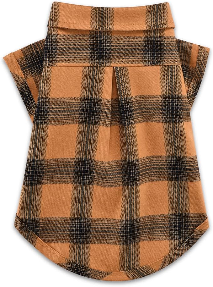Koneseve Dog Shirt Plaid Dog Clothes for Small Dogs Boy Girl Cat Clothes Soft Puppy Outfit Adorable Pet T-Shirts Kitten Grid Costume Apparel Thanksgiving Christmas Clothing (Yellow; 3XL)
