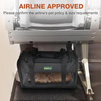 Airline Approved Cat and Small Dog Carrier 17"x11"x9.5"– Soft-Sided, Foldable Under-Seat Travel Bag for Pets up to 12 lbs, Top-Loading, Scratch-Resistant Mesh, Black