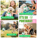 Size 2 Dog Soccer Ball with Straps White & Green Durable Training Ball for Pets Interactive Outdoor Dog Toy, for Small & Medium Puppies, Pet Supplies