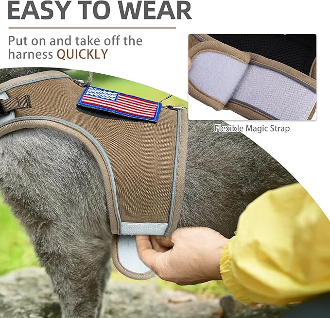 PUPTECK Soft Mesh Cat Vest Harness and Leash Set Puppy Padded Pet Harnesses Escape Proof for Cats Small Dogs Rabbits Bunny, Tactical Yellow, L