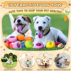 Hungdao 40 Pcs Bulk Dog Squeaky Toys Soft Rubber Latex Dog Toys Small Squeaky Balls Interactive Fetch Balls for Teething Small Pet Breeds Training(Cute Fruit)