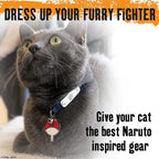 Naruto Breakaway Cat Collars for Girl & Boy Cats | Officially Licensed Naruto Shippuden Hidden Leaf Village Pet Accessories & Gifts, (8.5” to12”) Adjustable Cute Kitten Collar with Bell (Navy, Rogue)